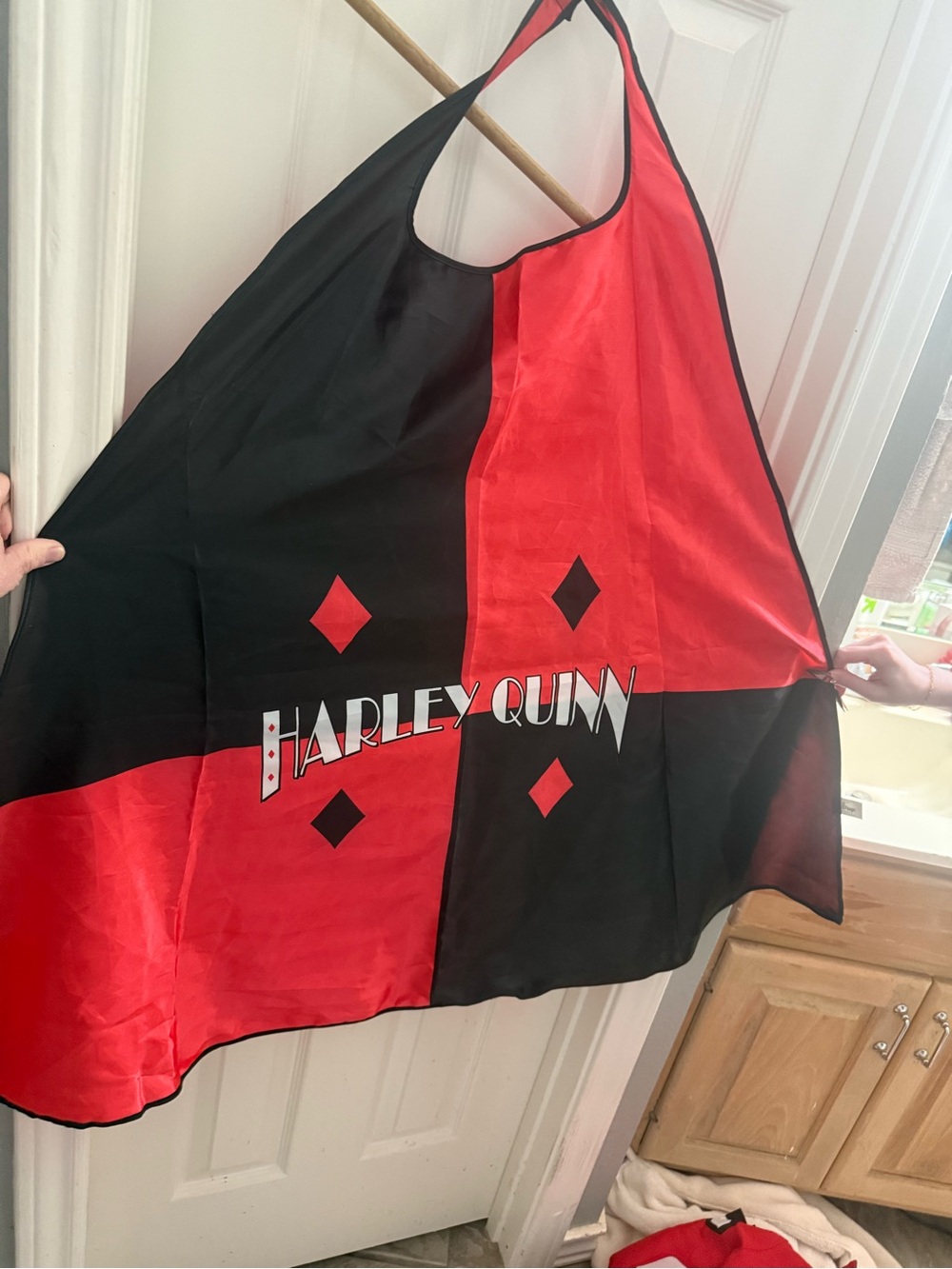 NWOT Harley Quinn Red and Black Party Cape